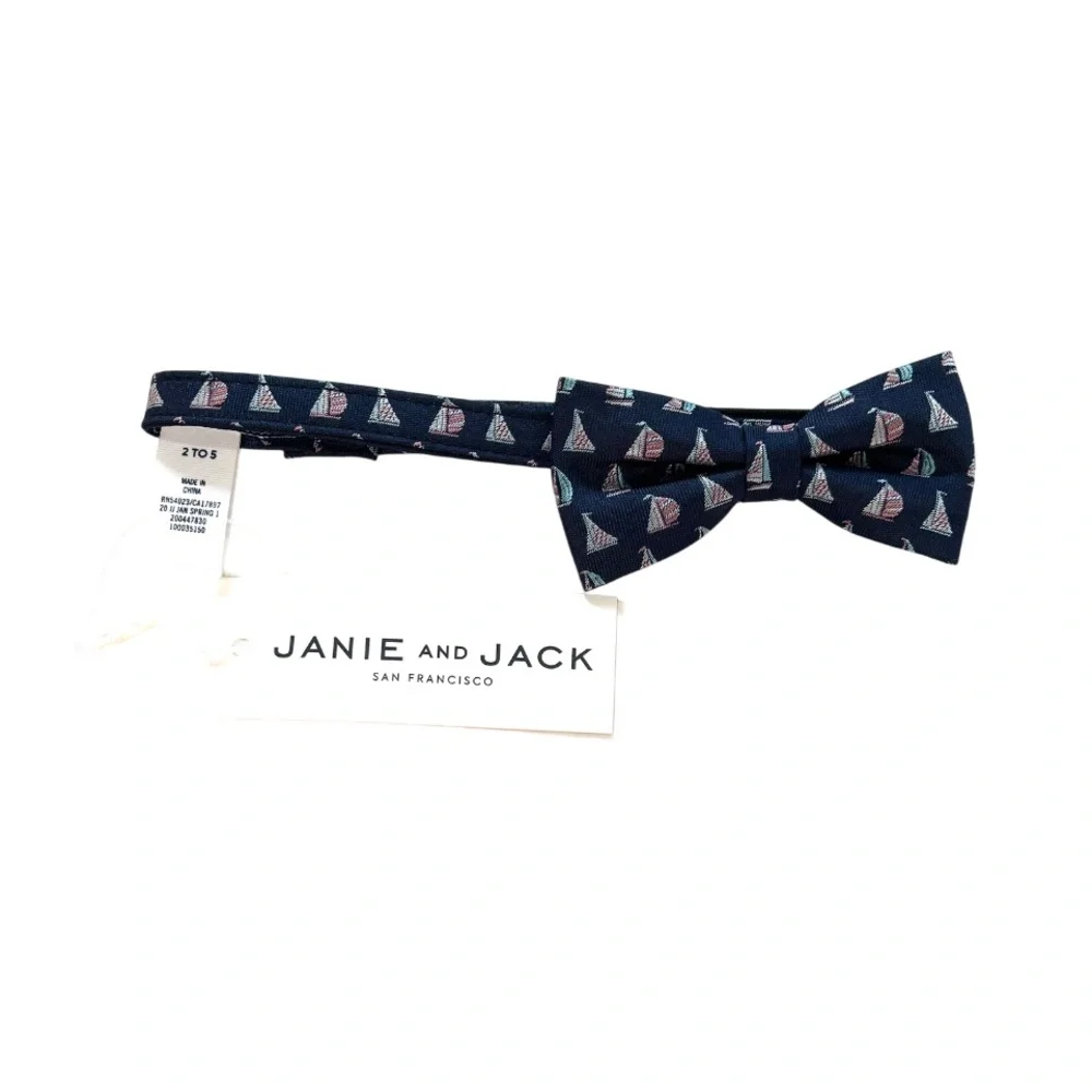 Janie and Jack boys Sailboat bowtie bow tie bundle 2 to 5 yrs navy nautical NWT